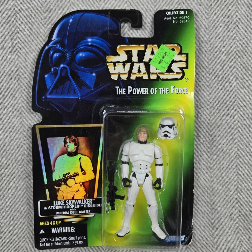 1996 Star Wars POTF Luke Skywalker Stormtrooper Disguise Freeze Frame Green Card